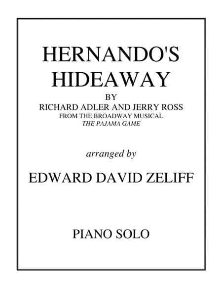 Hernandos Hideaway Piano Solo Sheet Music