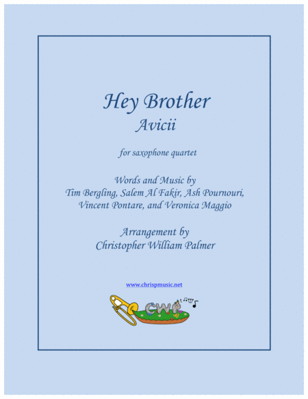 Hey Brother Avicii Saxophone Quartet Sheet Music