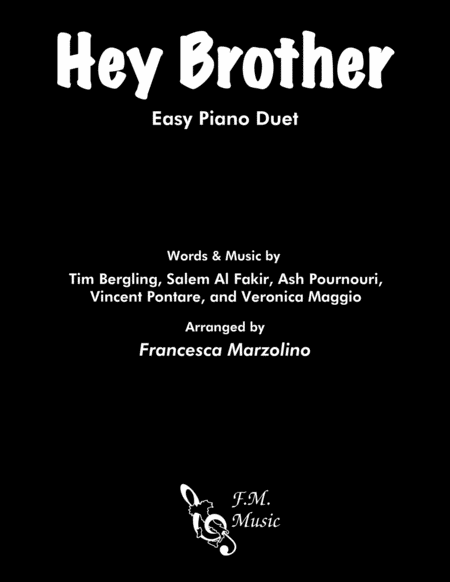 Hey Brother Easy Piano Duet Sheet Music