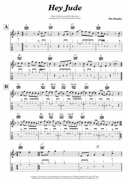 Hey Jude By The Beatles Melody Chords Tab Sheet Music