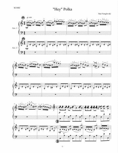 Hey Polka For Two Accordions Sheet Music