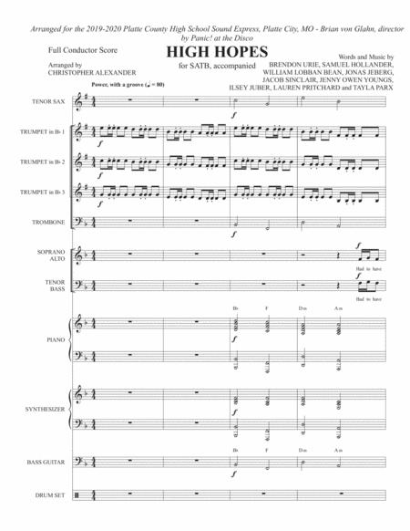 High Hopes Full Score And Parts Sheet Music