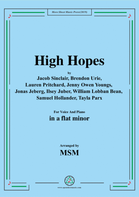 High Hopes In A Flat Minor For Voice And Piano Sheet Music