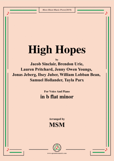 Free Sheet Music High Hopes In B Flat Minor For Voice And Piano