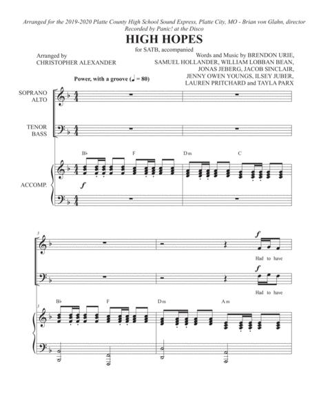 High Hopes Octavo Sheet Music