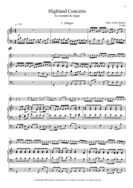 Highland Concerto For Trumpet Organ Sheet Music