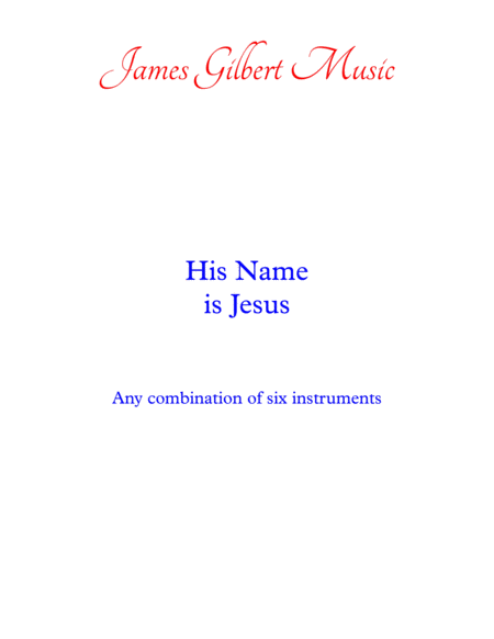 His Name Is Jesus Sheet Music