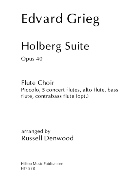 Holberg Suite Arr Flute Choir Sheet Music