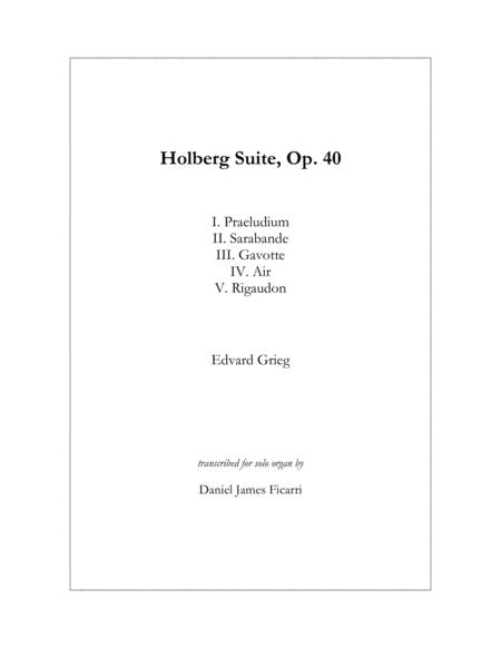 Free Sheet Music Holberg Suite Solo Organ
