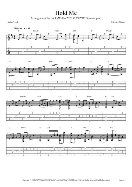 Hold Me In Your Arms For Guitar Sheet Music