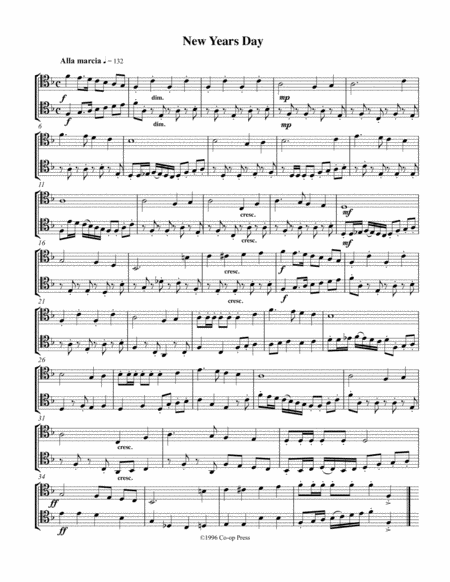 Free Sheet Music Holiday Etudes Duets Tenor Clef Book