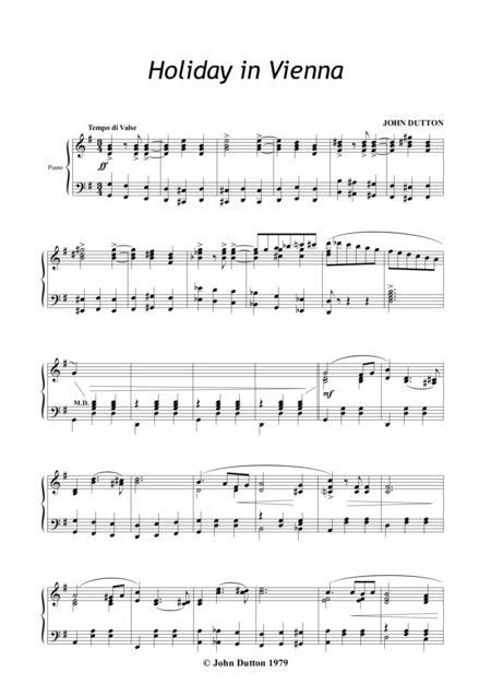 Holiday In Vienna Sheet Music