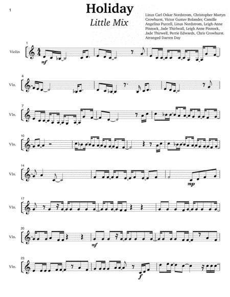 Holiday Little Mix Violin Sheet Music