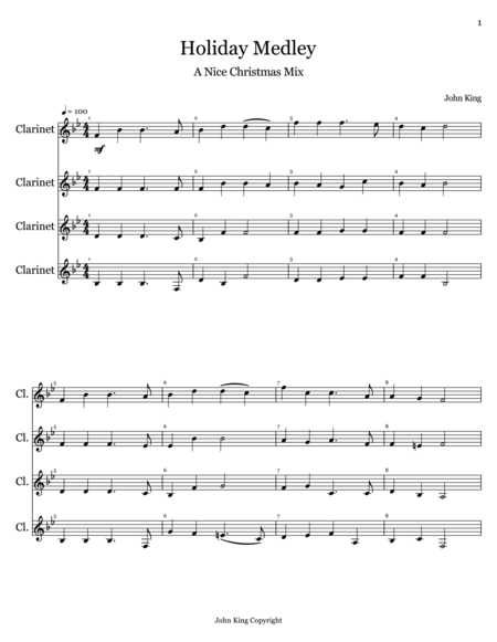 Free Sheet Music Holiday Medley A Nice Christmas Mix