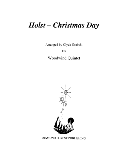 Holst Christmas Day Woodwind Quintet With Substitute Parts For Oboe And Bassoon Sheet Music