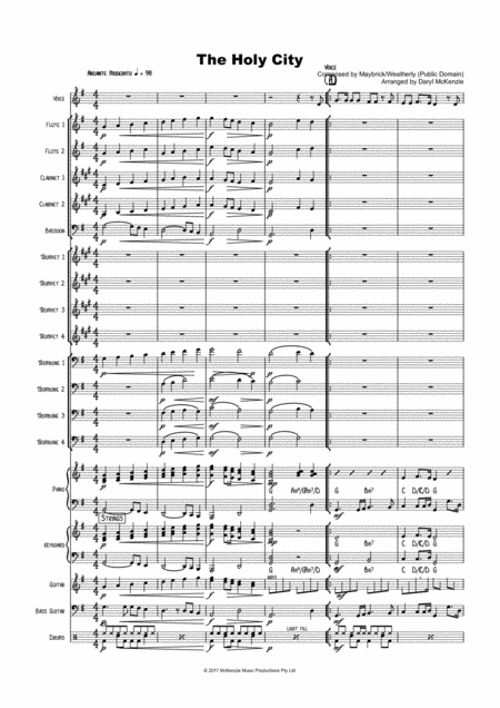 Free Sheet Music Holy City The Big Band Vocal