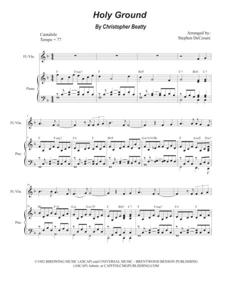 Holy Ground For Flute Or Violin Solo And Piano Sheet Music