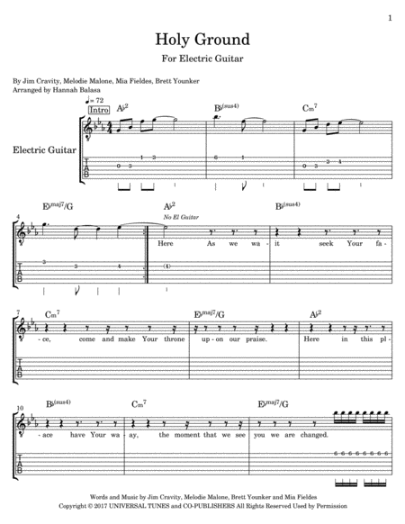 Holy Ground Passion Sheet Music