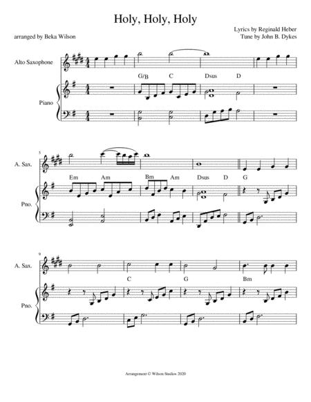 Holy Holy Holy Alto Sax Solo Sheet Music