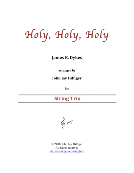 Free Sheet Music Holy Holy Holy For String Trio