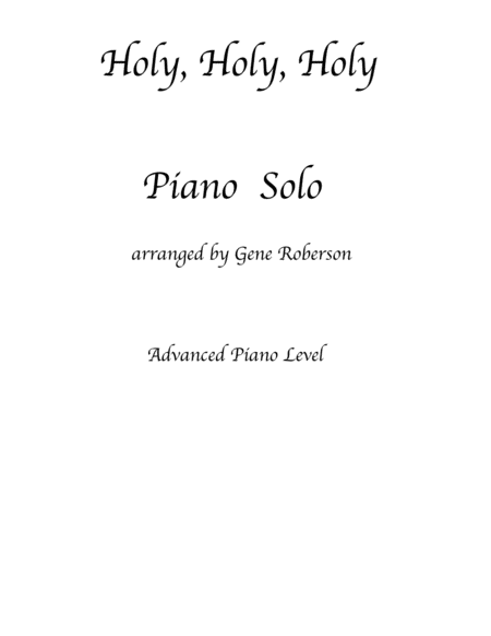 Free Sheet Music Holy Holy Holy Piano Solo