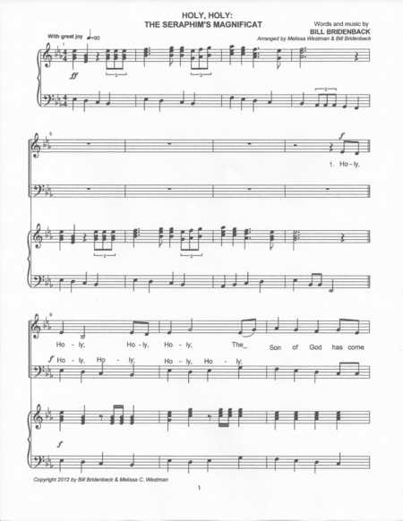 Free Sheet Music Holy Holy The Seraphims Magnificat