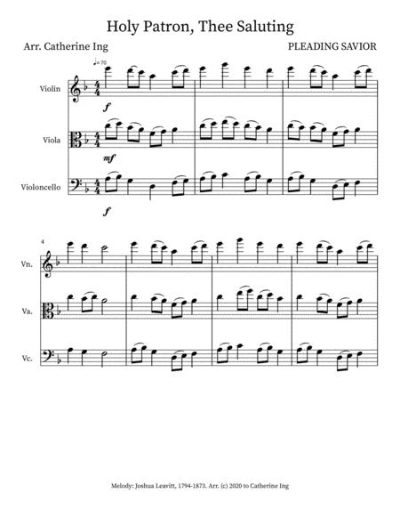 Holy Patron Thee Saluting For String Trio Sheet Music