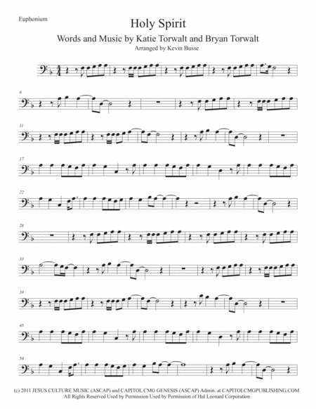 Holy Spirit Euphonium Sheet Music