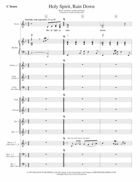 Free Sheet Music Holy Spirit Rain Down