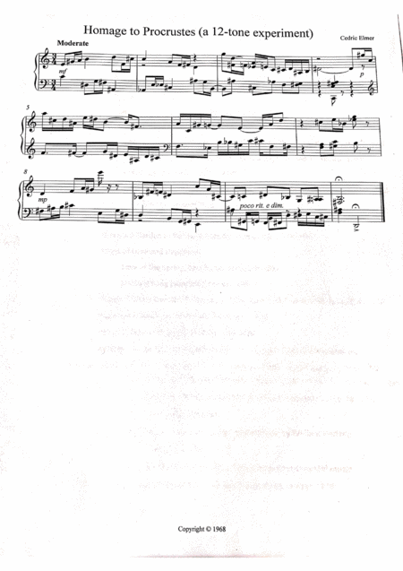 Free Sheet Music Homage To Procrustes