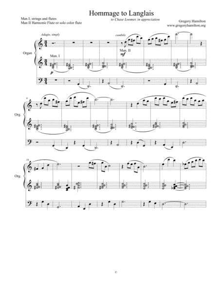 Free Sheet Music Hommage To Langlais For Organ