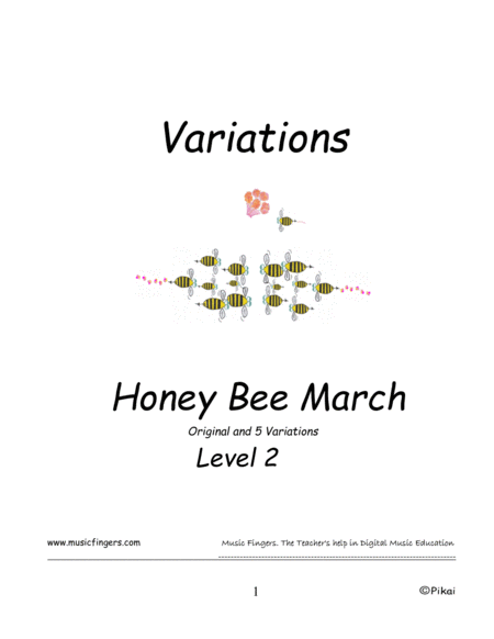 Free Sheet Music Honey Bee March Lev 2 Variations