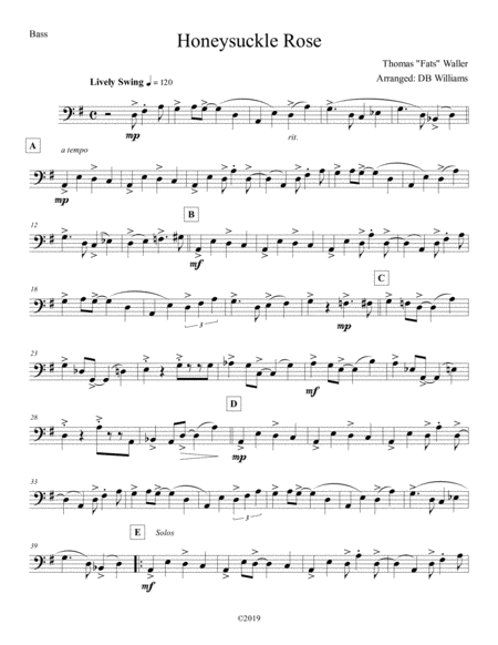 Honeysuckle Rose Bass Sheet Music