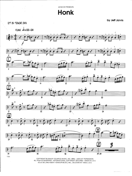 Free Sheet Music Honk 2nd Bb Tenor Saxophone