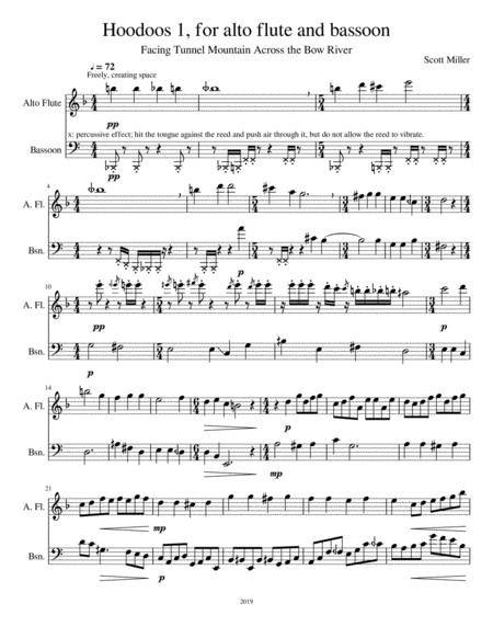 Free Sheet Music Hoodoos 1 For Alto Flute And Bassoon