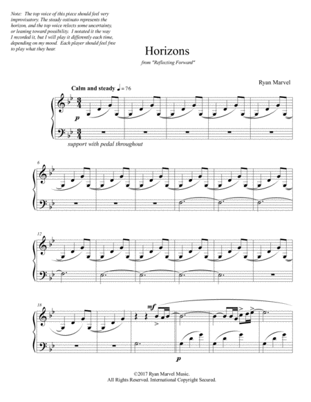 Free Sheet Music Horizons From Reflecting Forward