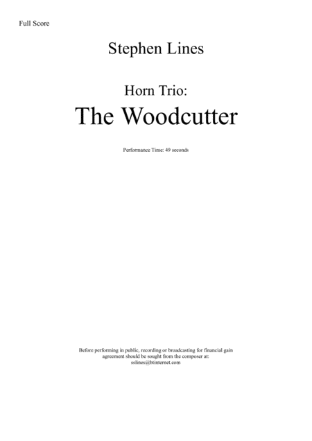 Horn Trio The Woodcutter Sheet Music