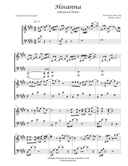 Hosanna Hillsong Sheet Music Advanced Piano Sheet Music