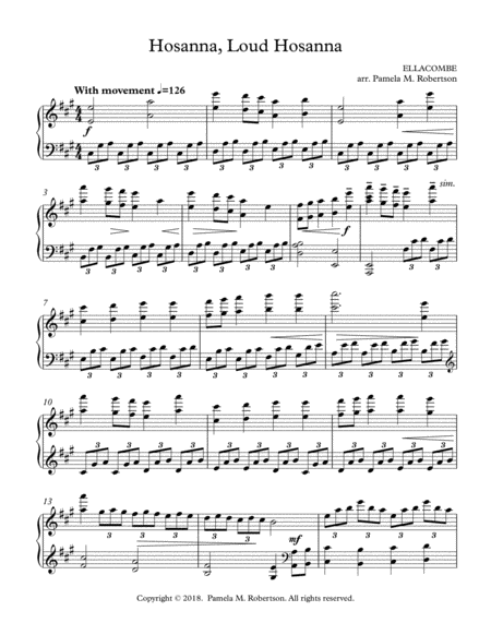 Hosanna Loud Hosanna Piano Solo Sheet Music