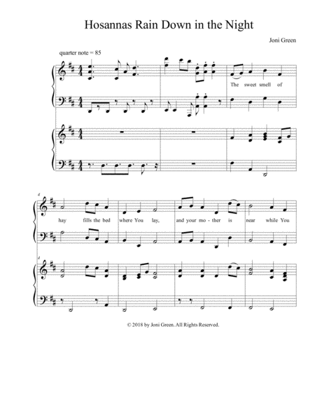 Hosannas Rain Down In The Night Sheet Music