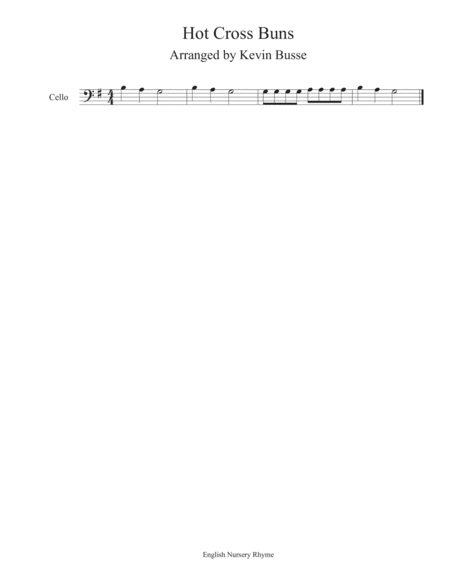 Free Sheet Music Hot Cross Buns Cello