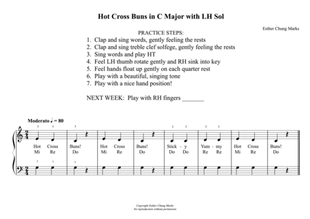 Free Sheet Music Hot Cross Buns With Lh Sol