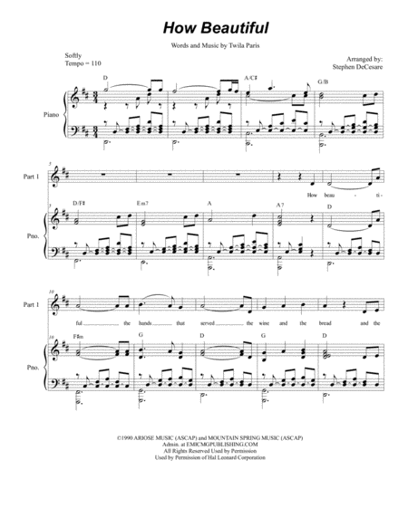 How Beautiful For 2 Part Choir Sheet Music