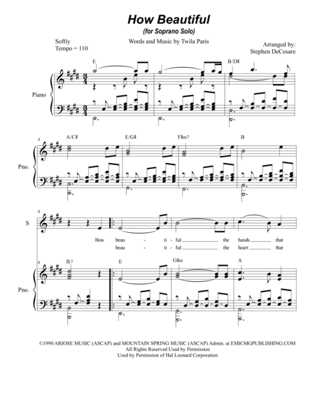 Free Sheet Music How Beautiful For Soprano Solo