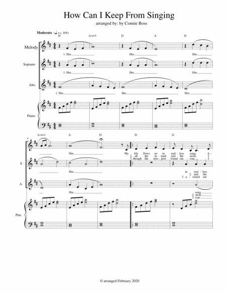 How Can I Keep From Singing With Vocal Trio And Piano Sheet Music