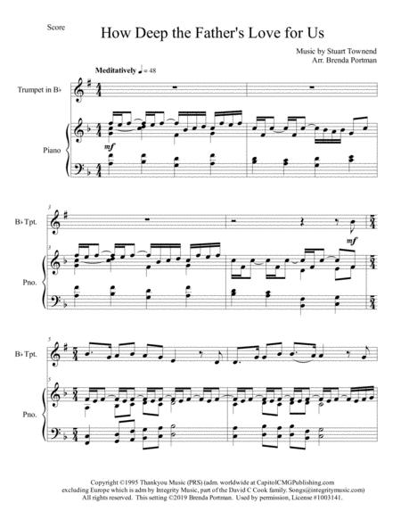 Free Sheet Music How Deep The Fathers Love For Us Trumpet Piano Arr Brenda Portman