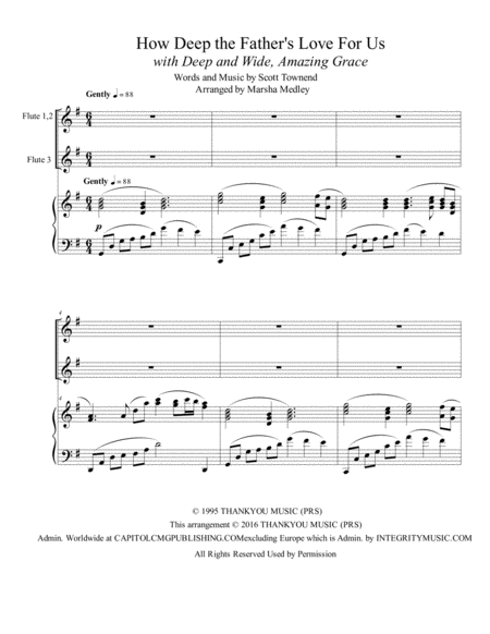 Free Sheet Music How Deep The Fathers Love For Us