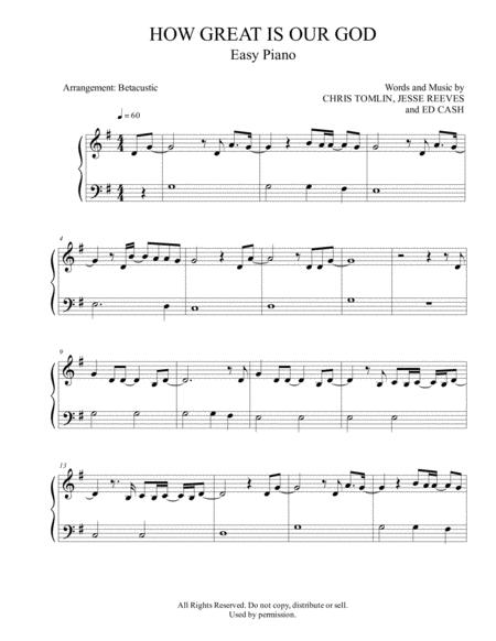 How Great Is Our God Chris Tomlin Sheet Music Easy Piano Sheet Music