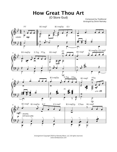 How Great Thou Art O Store Gud Jazz Piano Solo Sheet Music