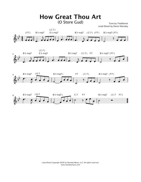 How Great Thou Art O Store Gud Lead Sheet Sheet Music